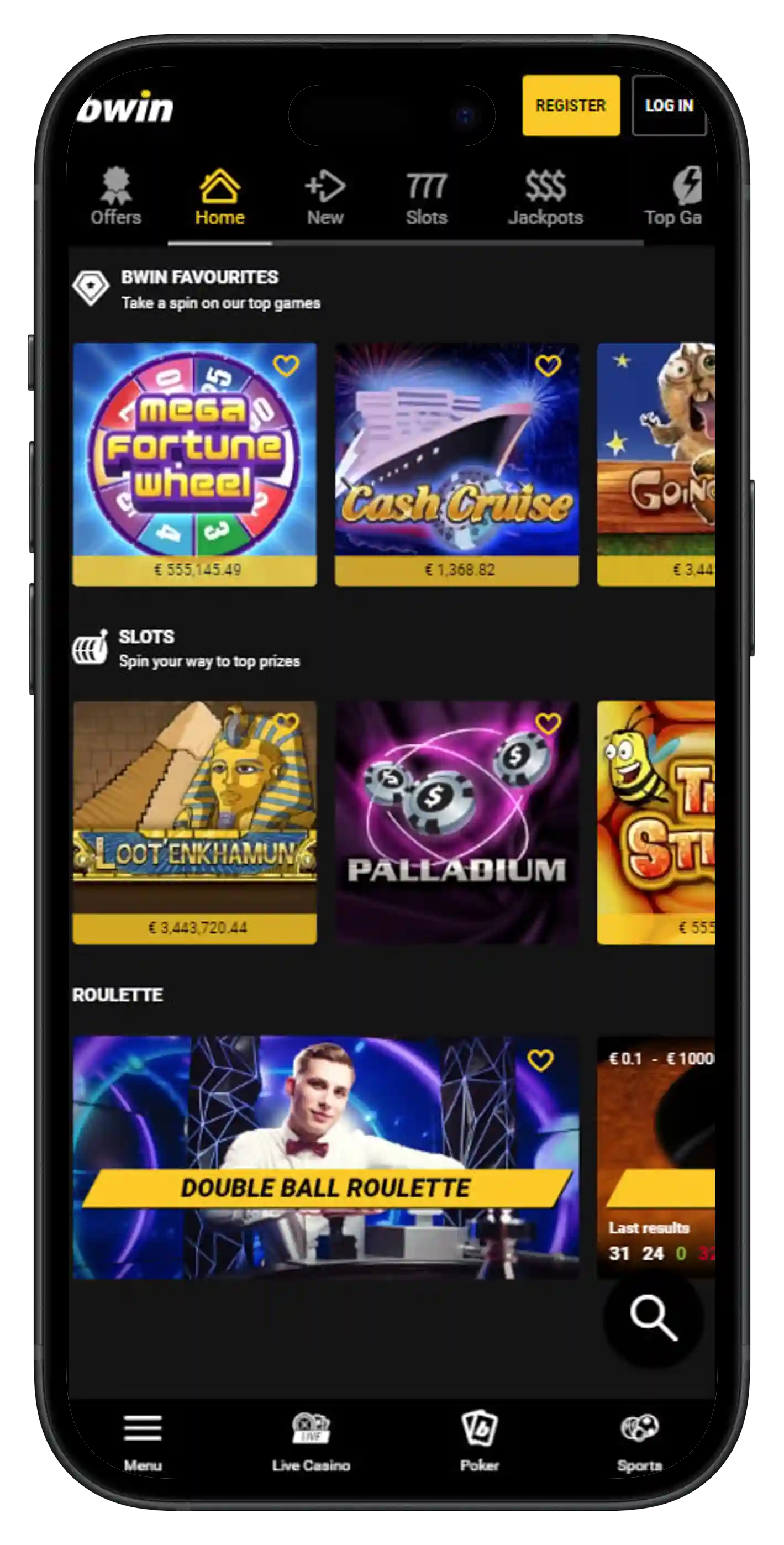 Мобилната версия Bwin Casino