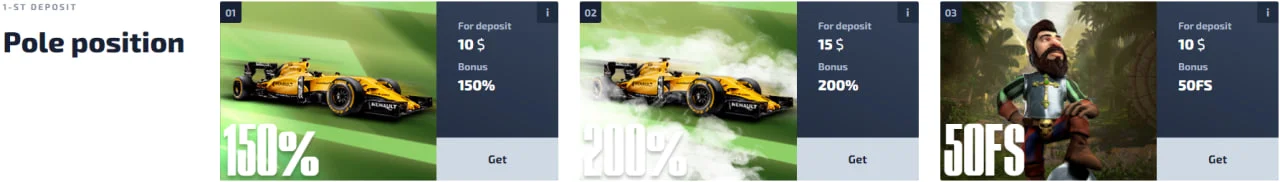Бонус за първи депозит F1